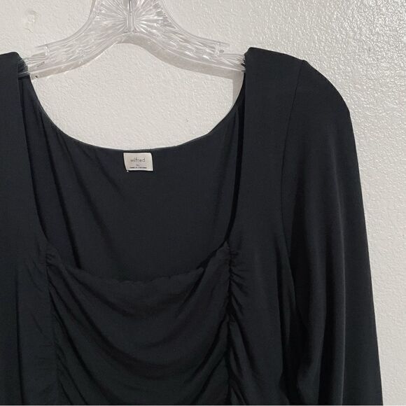 Aritzia Wilfred Lydia Ruched Mini Dress in Black - Picture 8 of 11